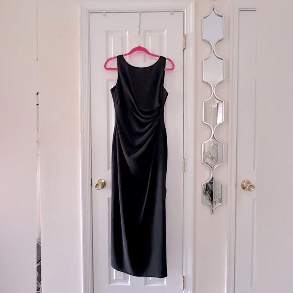 VTG Cache Black Drape Cocktail Dress Size 4 - Picture 3 of 12
